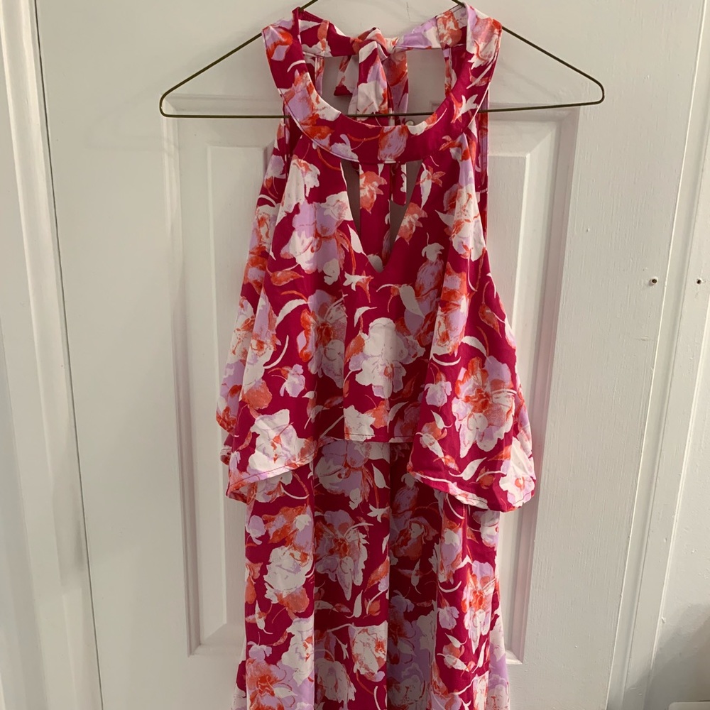 NWT Pink Blush Floral, Halter Maternity Dress
